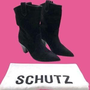 Schutz Mackie Boot - Black Suede Size 8.5 Brand New